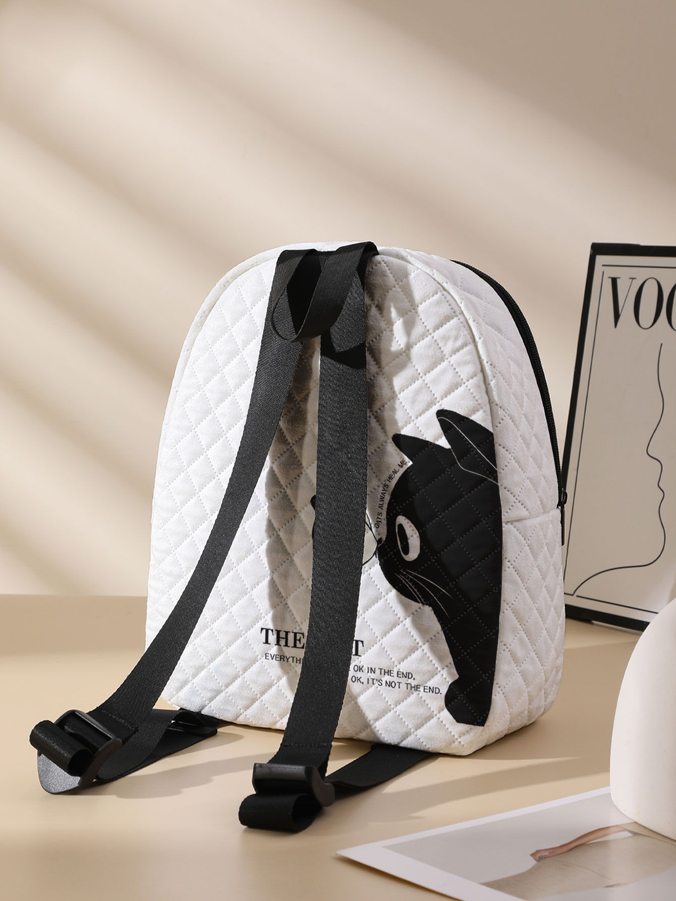 Black Cat Butterfly Print Quil - огляд і ціна Mini Backpack Purse