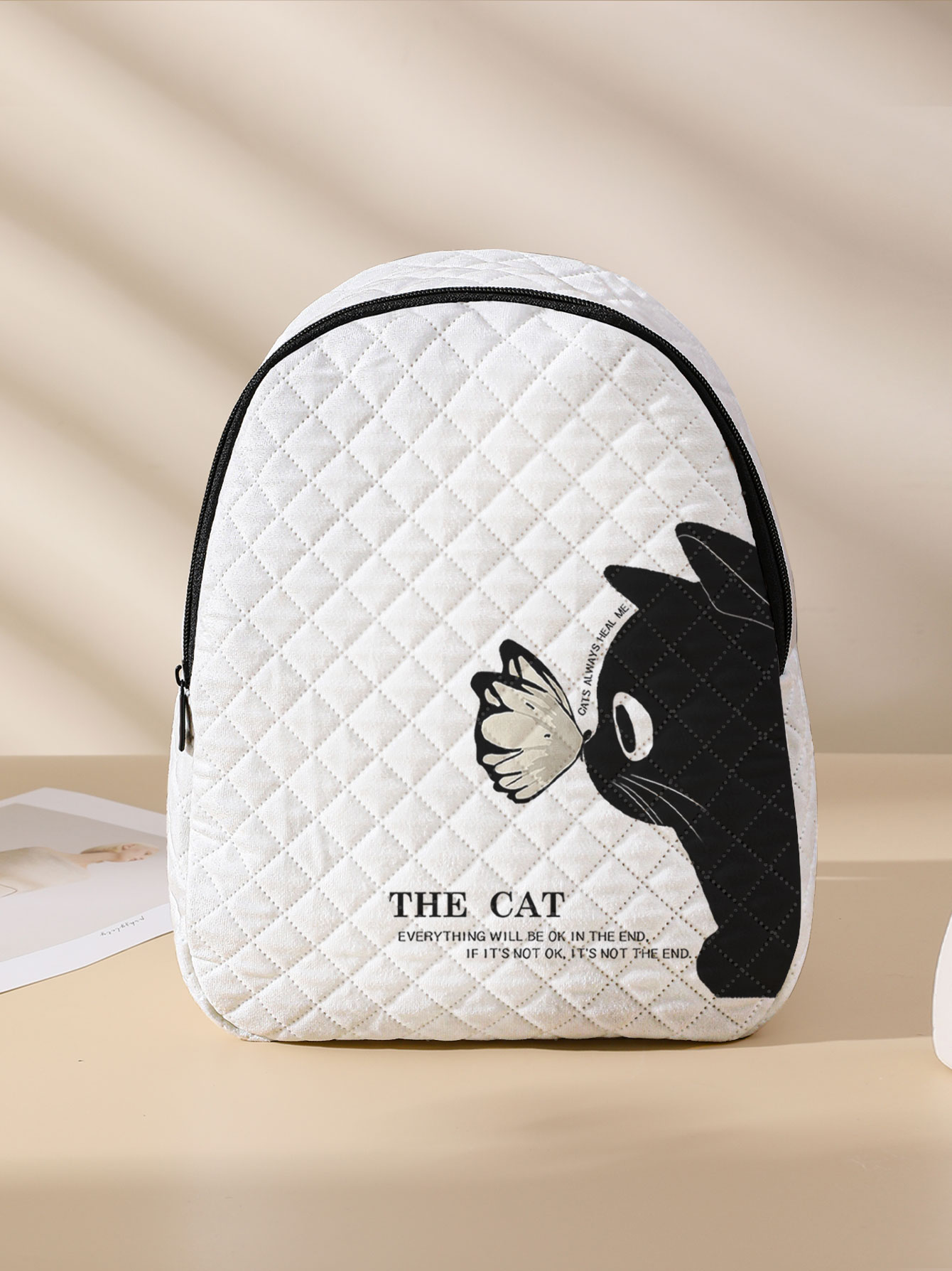 Black Cat Butterfly Print Quil - огляд і ціна Mini Backpack Purse